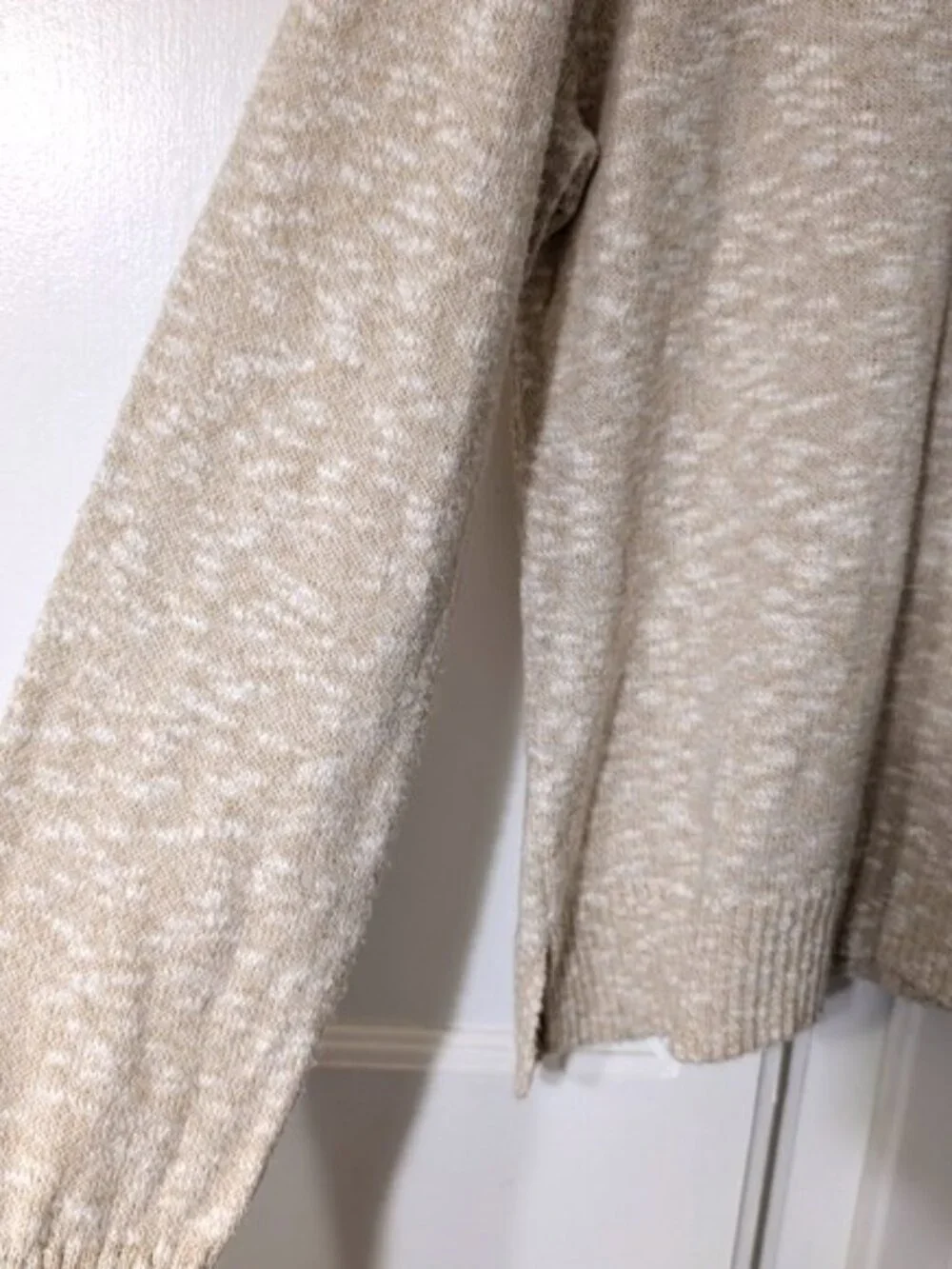 J. Crew Cotton Blend  Crewneck Sweater Beige‎ Heather Size L